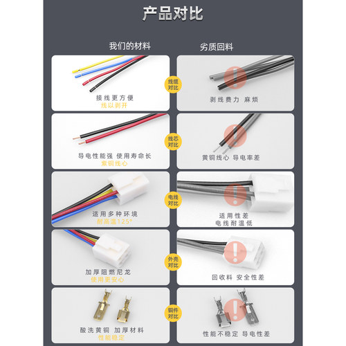 6.3汽车接插件电动车线束对插车用改装公母对接端子2孔3/4P连接器 - 图2