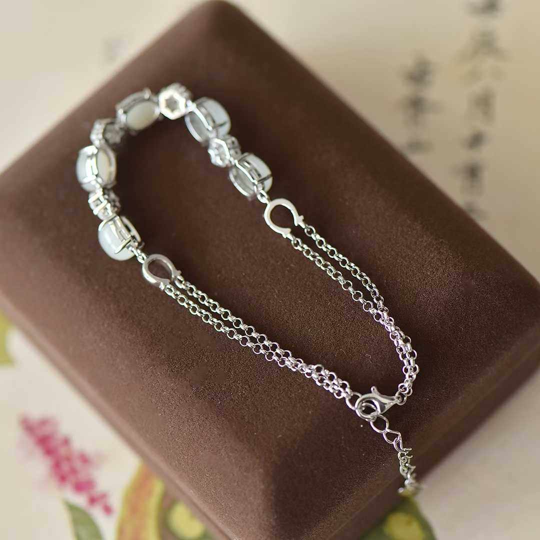 和田玉白玉蛋面手链设计师款和田玉手链蛋面和田玉手链送女朋友,淘宝优惠券,粉丝福利购,淘宝优惠卷