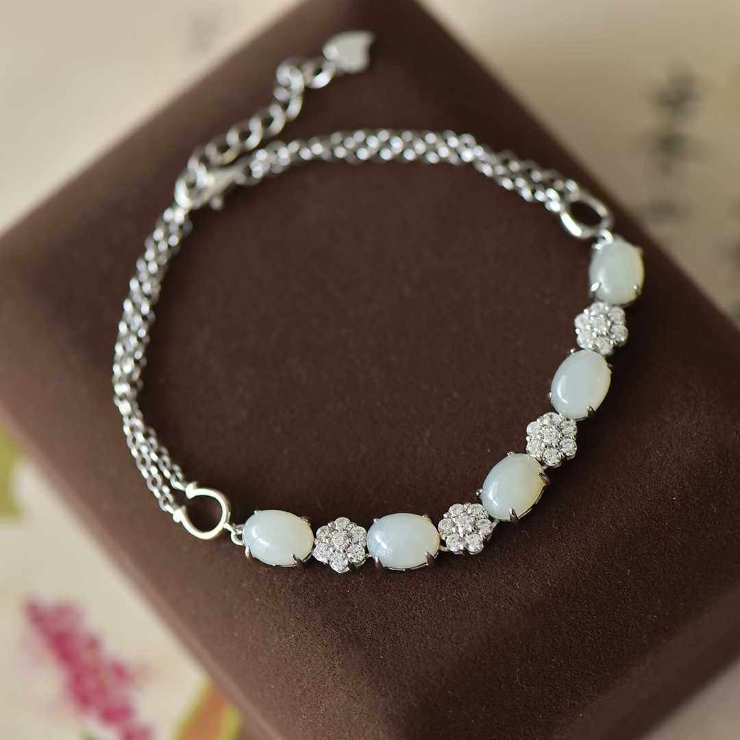 和田玉白玉蛋面手链设计师款和田玉手链蛋面和田玉手链送女朋友,淘宝优惠券,粉丝福利购,淘宝优惠卷