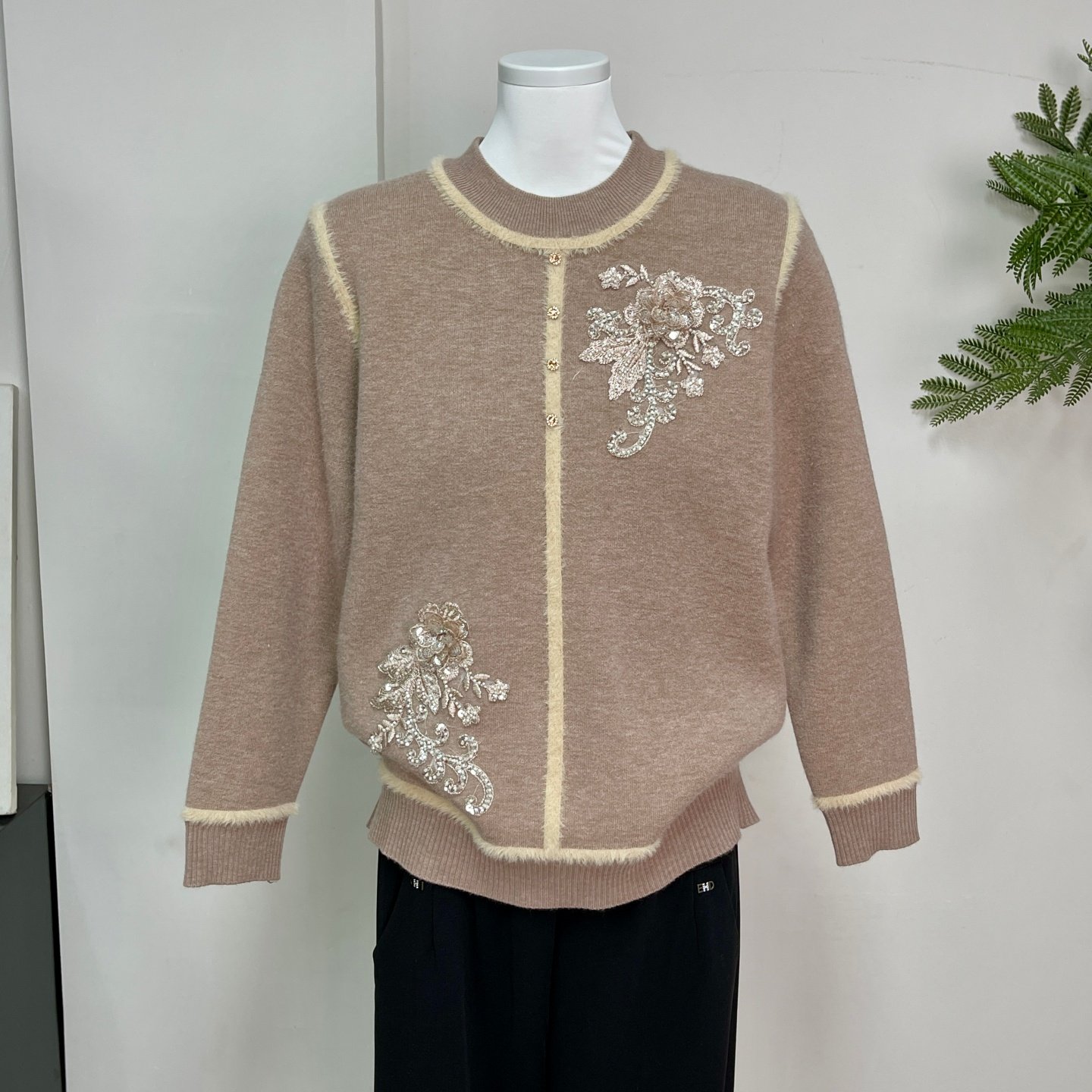 中老年女装加绒加厚针织打底衫冬季妈妈装一体绒时尚保暖毛衣内搭,淘宝优惠券,粉丝福利购,淘宝优惠卷