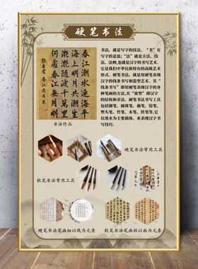 硬笔书法教室墙面装饰挂图控笔练字培训机构文化墙布置海报画壁纸