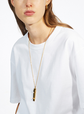 移动弹簧夹吊坠925银项链