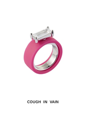 COUGH IN VAIN Relaxing系列旋转宝石925银硅胶设计感戒指