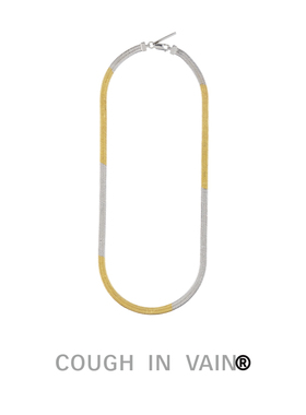 COUGHINVAIN拼色扁形锁骨链