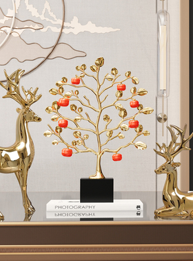 祝福轻奢高档客厅玄关发财树