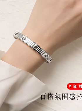 D O O R D O O D家高品质条纹螺丝手链V金材质不掉色新款手镯手环
