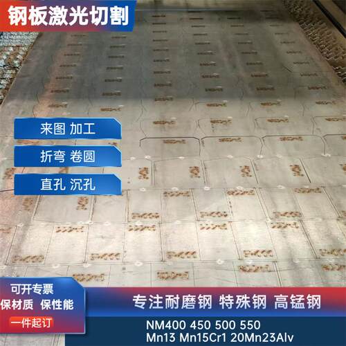 高锰耐磨钢板Mn13抛丸机衬板 nm400耐磨板 nm500耐磨板激光切割 - 图1