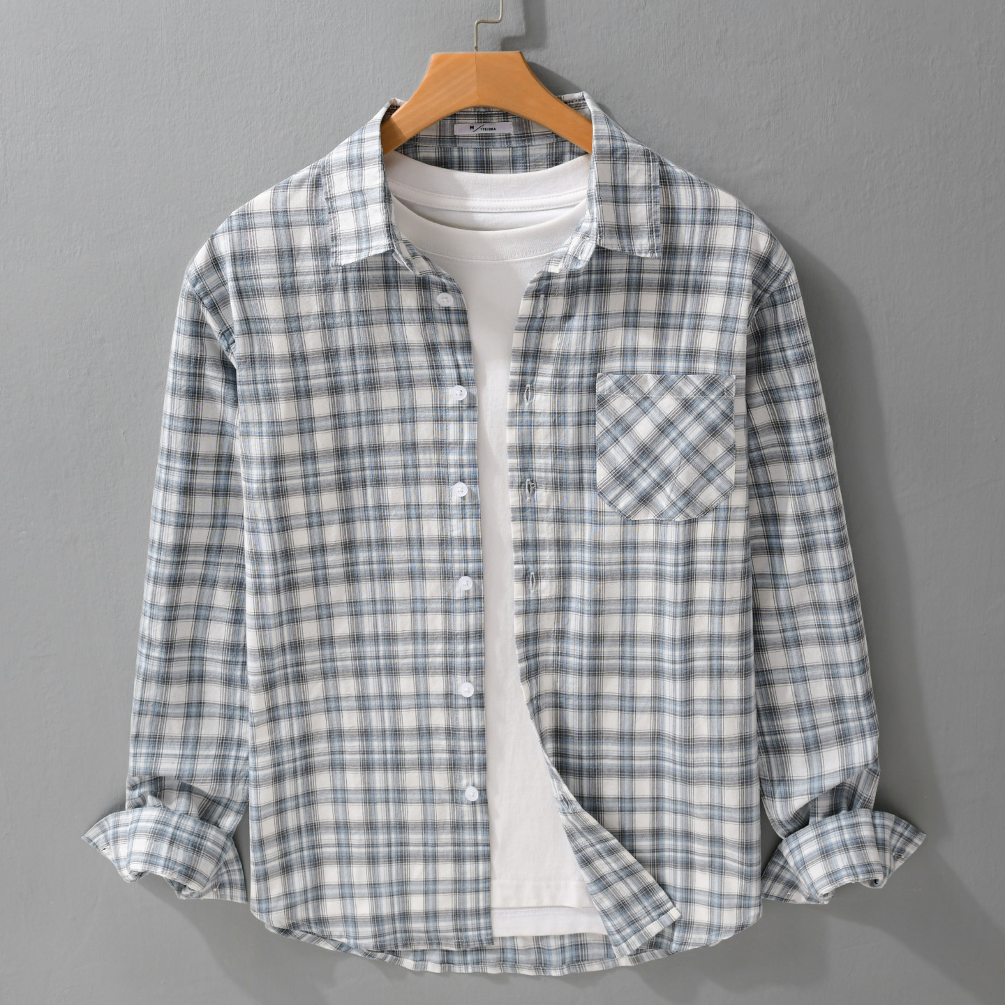 日系复古格子长袖衬衫男士春秋潮流百搭纯棉上衣宽松休闲简约外套,淘宝优惠券,粉丝福利购,淘宝优惠卷