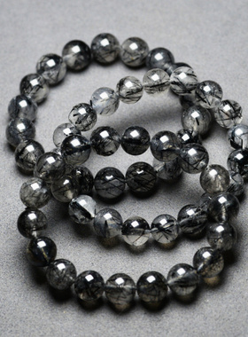 捡漏黑发晶单圈礼物手串