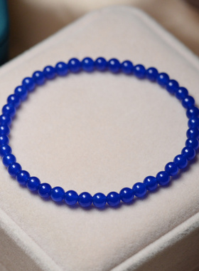深蓝色宝石蓝玉髓手串单圈