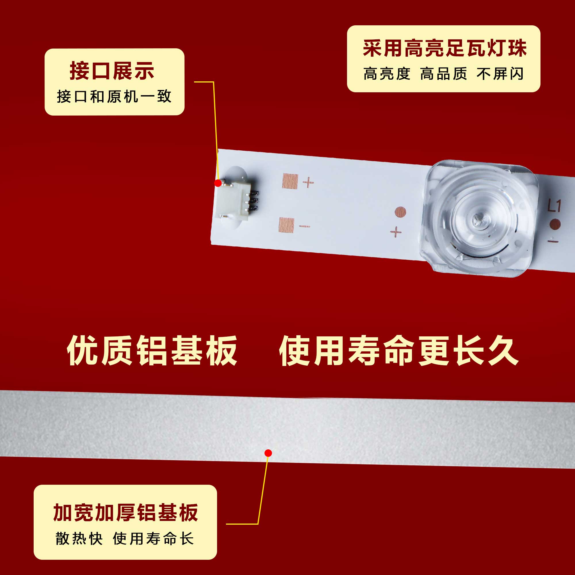 适用海信H65E3A H65E3A-Y H265AS5 HZ65A57 HZ65A55 HZ65A68E灯条 - 图1