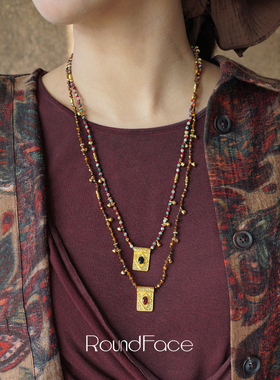 ROUNDFACE Scroll编织卷轴项链 原创设计小众复古气质毛衣链 默叙