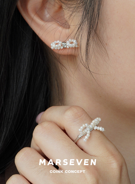 MARSEVEN珍珠蝴蝶结戒指