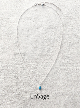 静石之心纯银绿松石项链