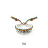 SERENESS pastoral pastoral graffiti ring (wide) sterling silver original design open ring silence