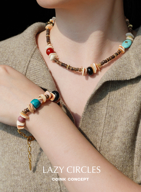 LAZY CIRCLES 海岛梦项链 原创设计复古贝壳气质个性高级感锁骨链
