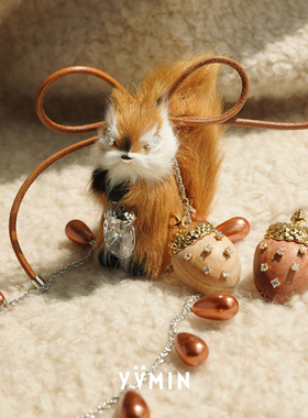 YVMIN尤目贴毛松鼠珍珠链项链