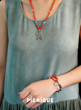 PICNIQUE 骑士朋友串珠项链 原创小众设计师休闲度假串饰默叙