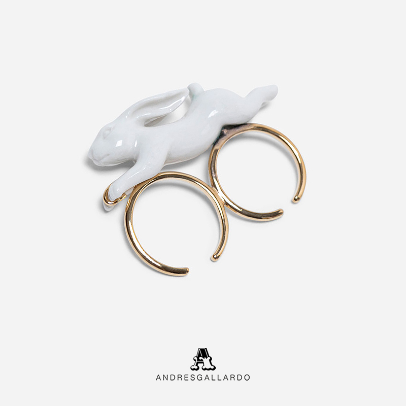 ANDRES GALLARDO Mini Bone Ring 西班牙设计师手工陶瓷骨头戒指 - 图2