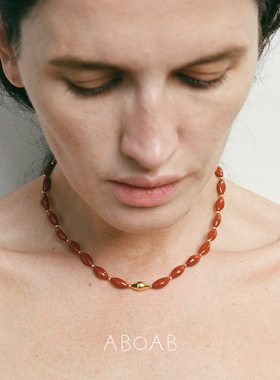 ABOAB 纯银Skipping项链 青金石黑玛瑙原创设计高级感锁骨链 默叙