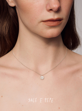 胡椒盐纯银酒神泪滴吊坠项链