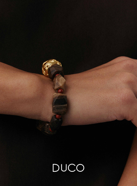 古玛瑙串珠纯银镀金手链