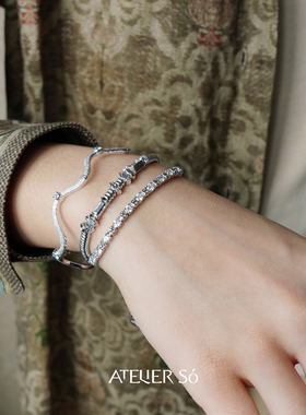 ATELIERSO倪索 网球克拉手链 原创设计师复古小众气质高级感 默叙