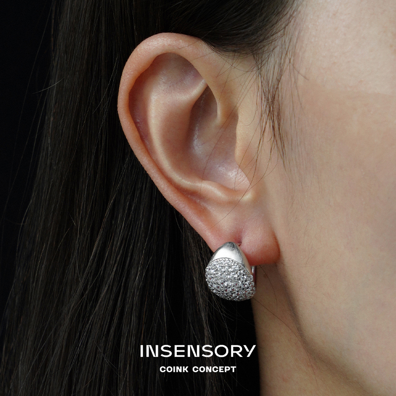 INSENSORY 星暮系列 纯银水滴耳环 原创设计师密镶气质高级感耳饰 - 图0