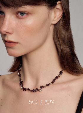 纯银石榴石葡萄多多项链