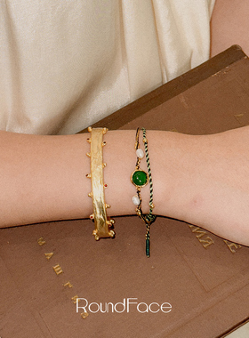 ROUNDFACE Sonnet诗篇祖母绿编绳手链 原创设计小众气质礼物 默叙