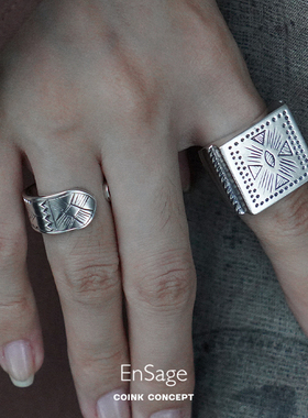 ENSAGE925纯银原创设计小众戒指