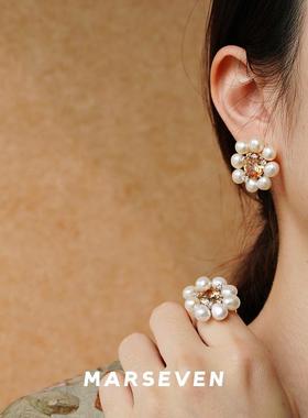 MARSEVEN珍珠雏菊戒指
