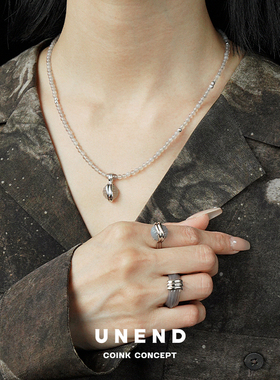 UNEND礁石灰玛瑙串珠项链