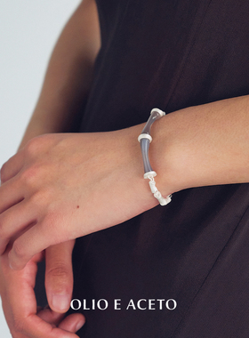 OLIOEACETO纯银黑玛瑙立柱手链