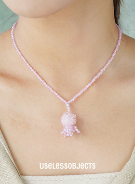 Pompom石榴串珠吊坠项链