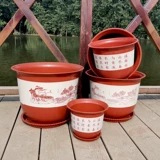 Ретро пластиковый керамический очень большой прочный цветочный горшок, увеличенная толщина