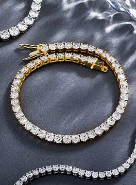 纯银莫桑石项链情侣生日送礼