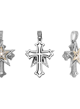 TOP男女原创十字架六芒星项链