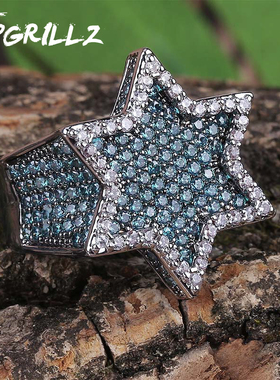 富兰克林薄荷绿色情侣戒指欧美