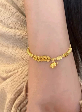 金色五帝币葫芦手链手链新中式国潮女精美气质百搭不掉色