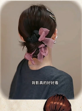 太有氛围感了！法式蝴蝶结发圈高弹性温柔风发饰高级感2026年新款