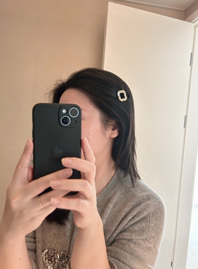 简约小黑方形边夹显气质高级感