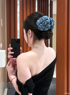 轻奢高级头饰花朵后脑勺气质头花