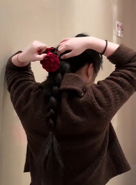 法式花朵抓夹高级感后脑勺夹子