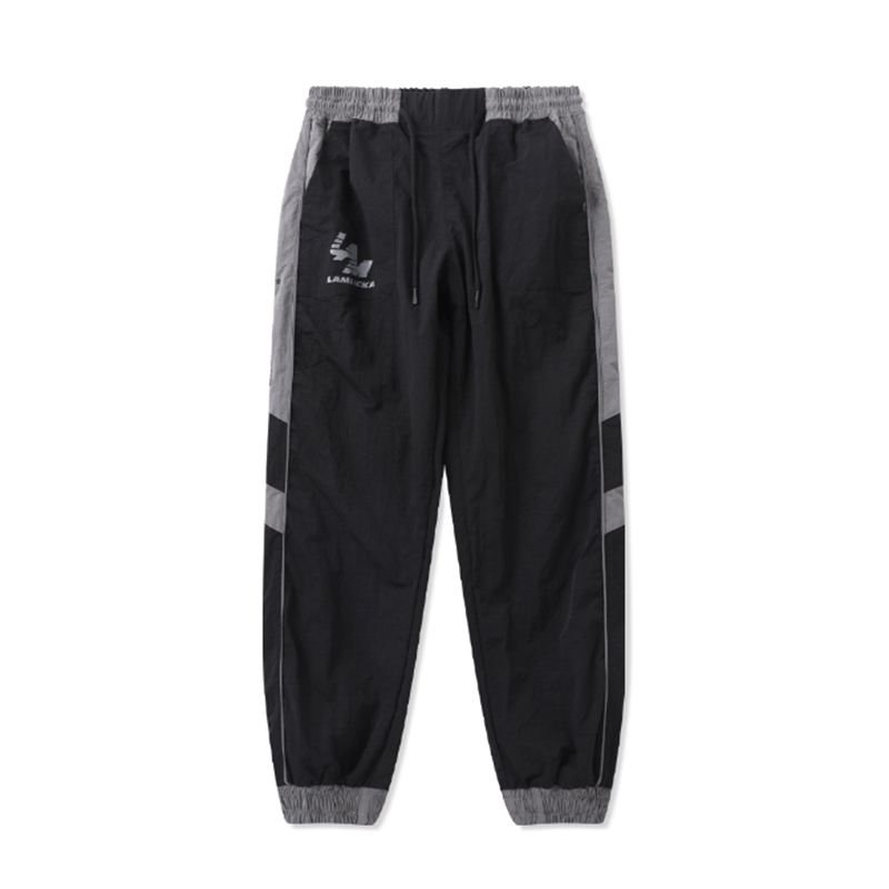 LAMLICKA lam国潮反光条梭织字母束脚休闲裤男松紧运动抽绳长裤秋 - 图3