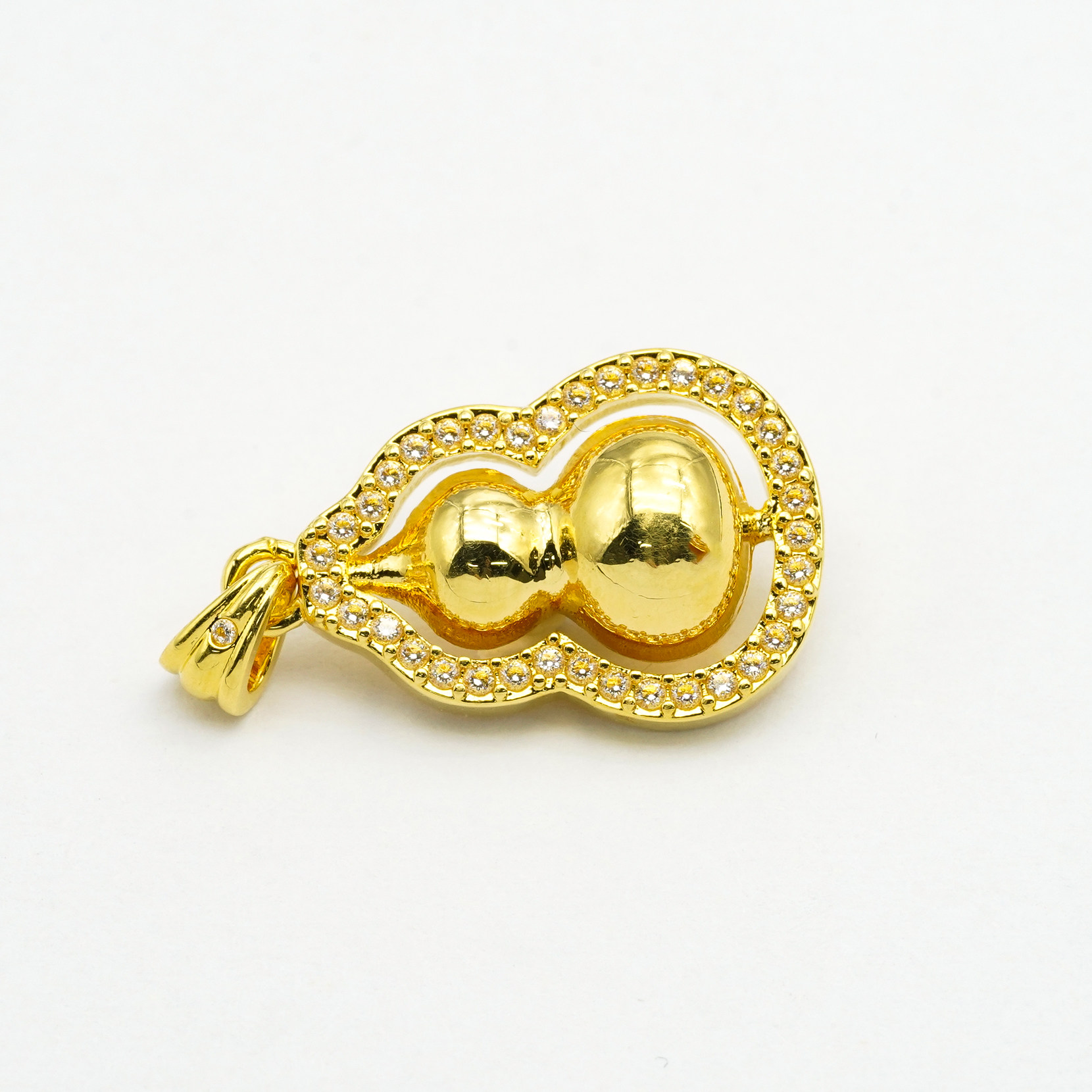 正品18k金点钻葫芦项链手链吊坠轻奢配件带证书不脱模【WT0225】,淘宝优惠券,粉丝福利购,淘宝优惠卷