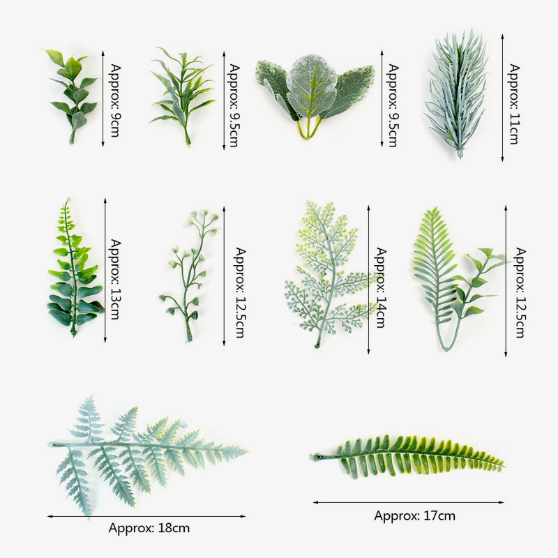 DIY仿真花植物满天星 胸花 草花 配件 花环装饰 白霜草绿叶塑料花 - 图2