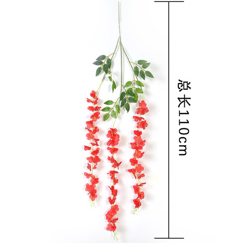 仿真紫藤花紫罗兰假花绢花 客厅室内吊顶藤曼花艺 婚庆装饰材料 - 图1