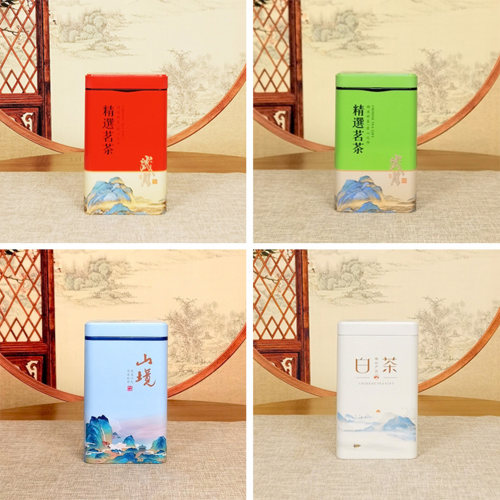 龙井茶叶罐铁罐空罐半斤装空盒二两铁观音碧螺春绿茶叶密封罐定制 - 图1