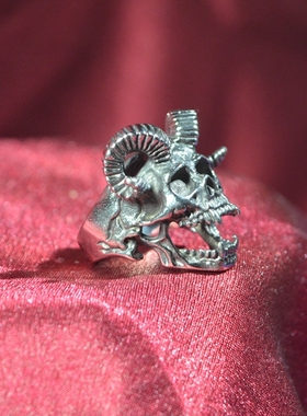 钛钢戒指男女钛钢朋克戒指骷髅头